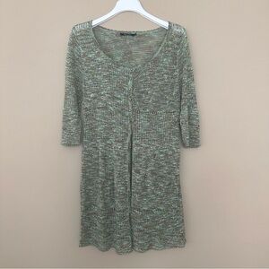 Nic & Zoe Women M Linen Silk Long Cardigan Sweater Earth Tones Cottagecore Boho